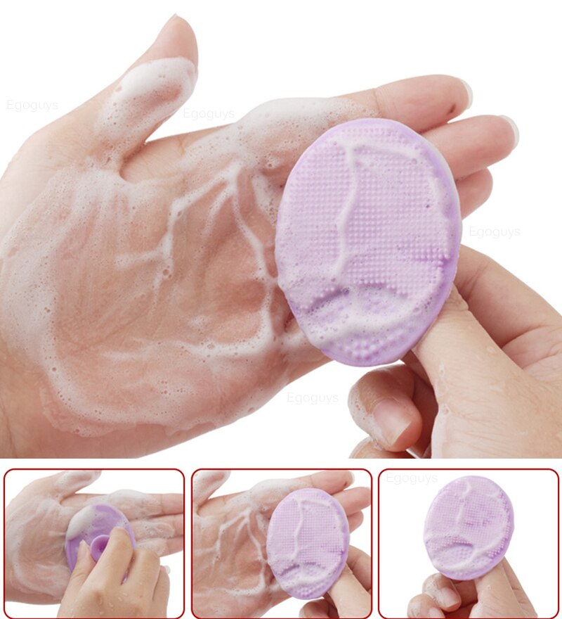 1PC Silicone Cleaning Brush Facial Brushes Baby Bath Massage Pad Face Skin Cleaner Pore Deep Cleansing Brushes Shower Scrub Tool